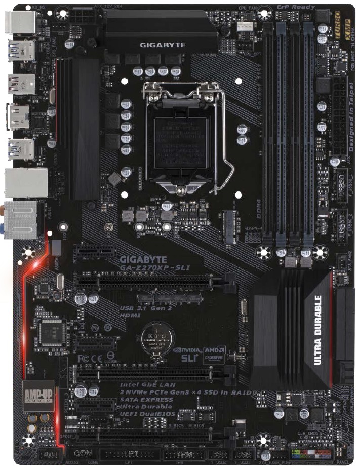 Gigabyte Z270XPSLI, Intel LGA1151, Z270, 3xPCI Express, SLI/CrossFire