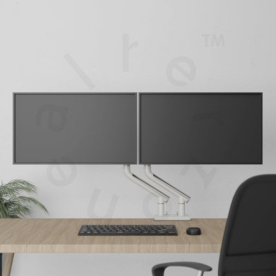 Alterzone Arm Duo USB dubbel monitorarm med 2 x USB 3.0-portar, Vit#5