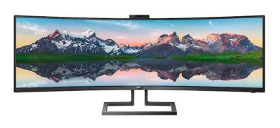 49" Philips 499P9H/00, VA Curved 5120x1440, 5 ms, höjdjusterbar, 2xHDMI/DP/USB-C 65W, USB-hubb, högtalare, webbkamera