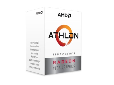 AMD Athlon 3000G 2-Core 4-Thread (35W), 3,5 GHz, 4 MB cache, Socket AM4, Radeon Vega 3 Graphics, tray utan kylare