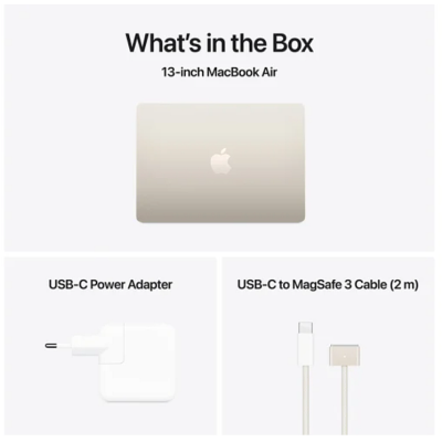 Apple MacBook Air 13.6 tum, Apple M4 10-core CPU 10-core GPU, 24 GB, 2 TB SSD, 70W strömadapter - Stjärnglans#3