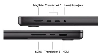 Apple MacBook Pro 16 tum, M4 Max 16-Core CPU 40-Core GPU, 64 GB minne, 1 TB SSD, Nanotexturskärm - Rymdsvart#3