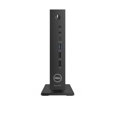 Dell Wyse 5070 Tunn klient, Intel Celeron J4105, 4 GB, 32 GB eMMC, Wyse Thin OS 9 med PCoIP, inkl. tangentbord och mus, 3 års ProSupport