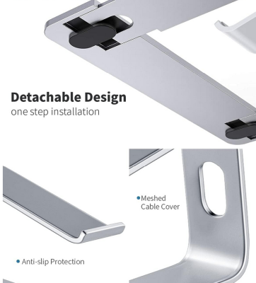 Laptopstativ i Aluminum, Ergonomiskt, Bättre Kylning m.m. passar 10" -15,6"#5