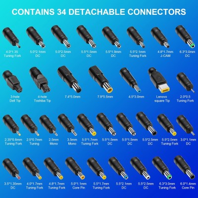 Universell nätadapter, 12–24 V, 96 W, med 34 Pluggar#4