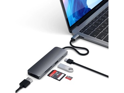 Satechi USB-C Multiport Pro Adapter 4K HDMI Multiportadapter med 60W USB-C PD, 4K HDMI, SD/Micro-SD, USB-A#4