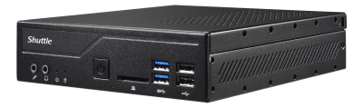Shuttle XPC slim DH410 - Barebone - Slim-PC - LGA1200-uttag - Intel H410 - ingen CPU - RAM DDR4 SODIMM 0 GB - GigE - svart