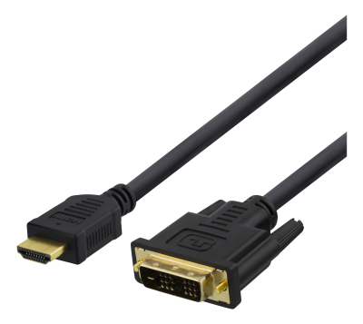 DELTACO HDMI till DVI-kabel, 3m, Full HD, svart