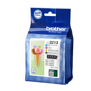 Brother LC3213 Value Pack, 4 st patroner (svart+cyan+magenta+gul), 400 sid