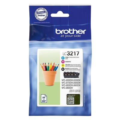 Brother LC3217 Value Pack, 4 st patroner (svart+cyan+magenta+gul), 550 sidor