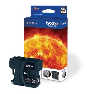 Brother LC980BK, Svart, 300 sidor