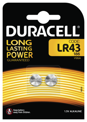Duracell Batteri LR43 / Knappcells 2-pack