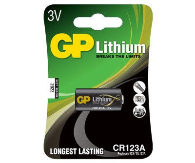 Batteri GP Lithium CR123A, 3V, 1-pack