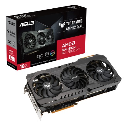 Asus Radeon RX 7800 XT TUF OC Gaming 16 GB GDDR6, HDMI/3xDP, Aura Sync ARGB - Svart