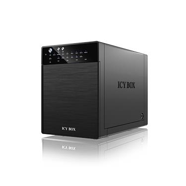 ICY BOX RAID-kabinett för 4x3.5" SATA-HDD, USB3/eSATA, Hot Swap, svart