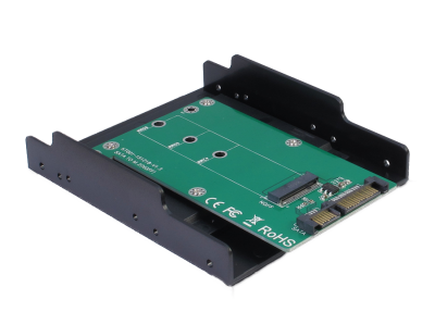 M.2 till SATA-adapter, 3,5" kassett, 22pin, grön