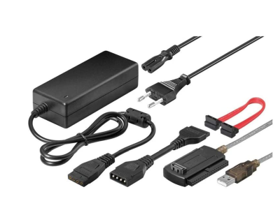 Adapter för anslutning av hårddiskar IDE, EIDE och SATA 2,5+3,5 tum till USB 2.0, inkl. strömadapter Goobay 50847