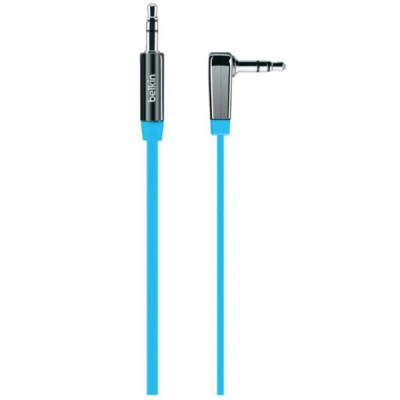 Belkin AUX Cable 3.5mm M/M Flat-Rt Angle 90cm Blue /AV10128