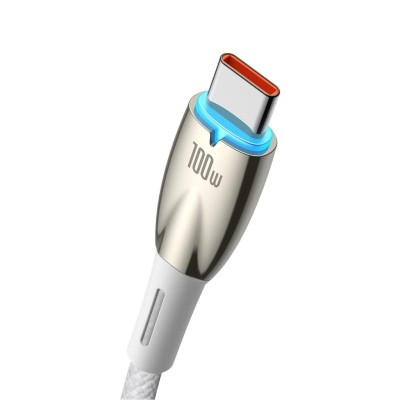 Baseus Cafule USB-A till USB-C, FastCharge 100W 5A, 2m - Vit#2