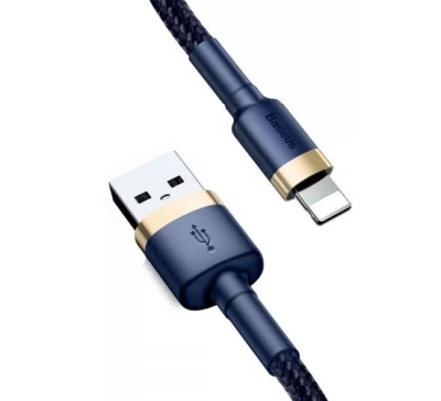 Baseus Kevlar USB-A till lightning 1.5A, 2m - Navy/Guld