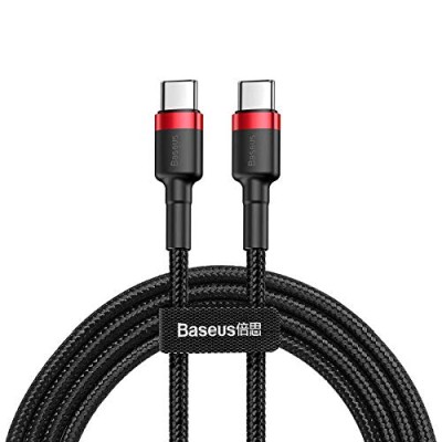 Baseus Cafule Kabel USB-C till USB-C, QC 3.0, USB-C PD, 3A 1 m - Röd/Svart