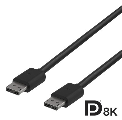 Deltaco DisplayPort cable, 8K, DP 1.4, 2m, black#1