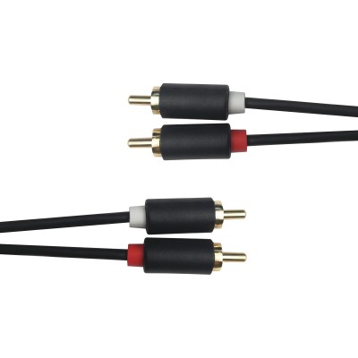 Audio Kabel, 2xRCA, gold-plated connectors, 2m - Svart#2