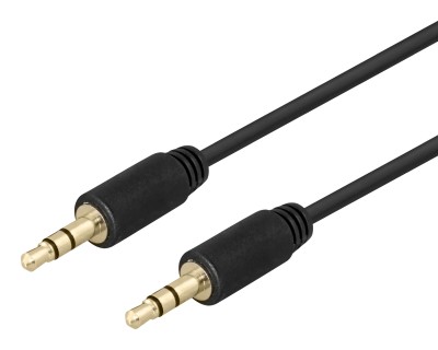 Deltaco Audio Kabel, 3.5mm, gold-plated, 2m - svart#1