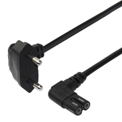 Deltaco Power cord CEE 7/16 - C7 angled, 3,0m, black#1