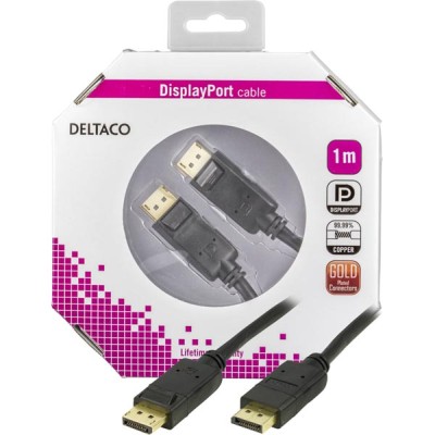 PRIME DisplayPort kabel DP-DP, 1 meter - Svart