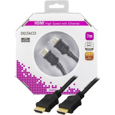 HDMI-kabel, 4K/3D, 7 meter - Svart