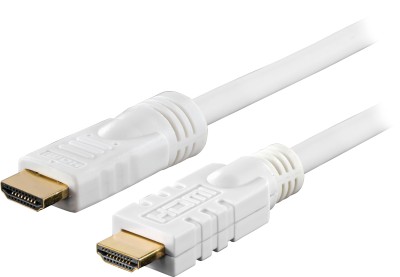 DELTACO aktiv HDMI kabel, HDMI,Ethernet, 4K, 15M - Vit
