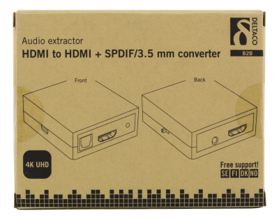 DELTACO HDMI - HDMI + SPDIF/3,5mm omvandlare, Ultra HD 30Hz, svart#3
