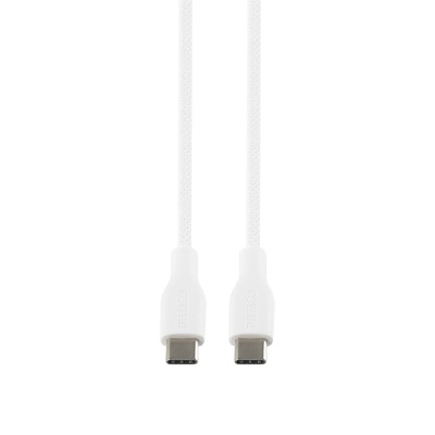 Deltaco USB-C - C, 2m, USB 2.0, white braided 3A/60W - Vit#3