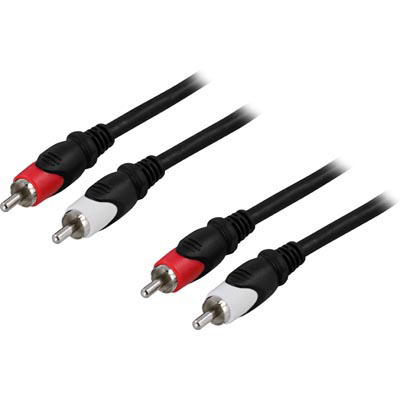 DELTACO Ljudkabel, 2xRCA ha - ha, 1m