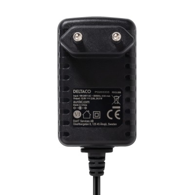 Deltaco Power supply, 100-240 V to 12V 2A, black#3