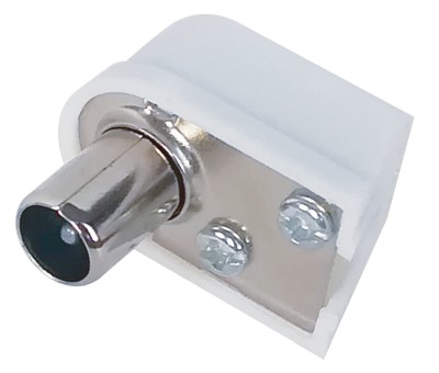 Deltaco Antenn Kontakt Hane Vinklad -- Vit#1