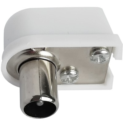 Deltaco Antenn Kontakt Hane Vinklad -- Vit#2