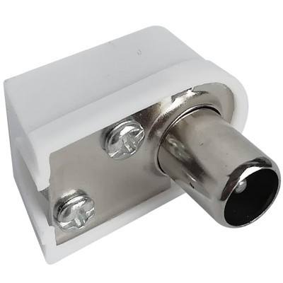 Deltaco Antenn Kontakt Hane Vinklad -- Vit#3