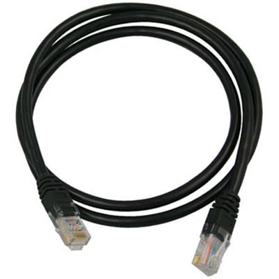 Nätverkskabel oskärmad Cat.6, RJ45, 2 meter - Svart