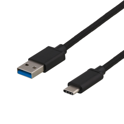 USB 3.1 Gen 1 tygbeklädd kabel, USB-C ha till USB-A ha, 3m,