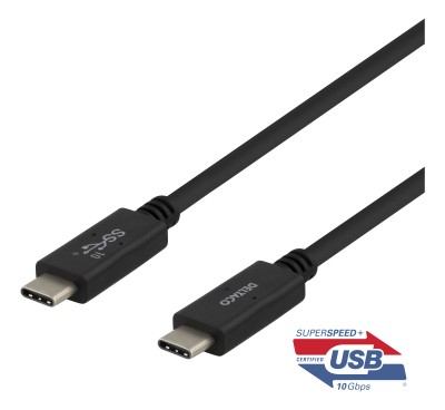 Deltaco USBC USBC cable 0.5m USB 3.2 Gen2 Emarker chipset 100W 5A