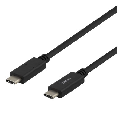 Deltaco USB-C - USB-C cable, 5Gbit/s, 5A, 1M, black