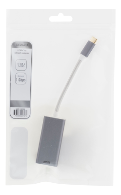 Adapter Deltaco, USB-C till Gigabit/RJ45, PC/Mac - Rymdgrå#3