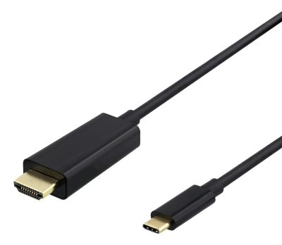 DELTACO USB-C till HDMI-kabel, 4K@60Hz, 1m, svart
