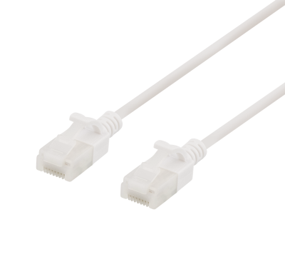 Nätverkskabel oskärmad Cat6a, slim, 3,5mm i diameter, 1,5 meter - Vit