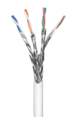 Nätverkskabel CAT6 Skärmad S/FTP Vit, NORDS pris per meter