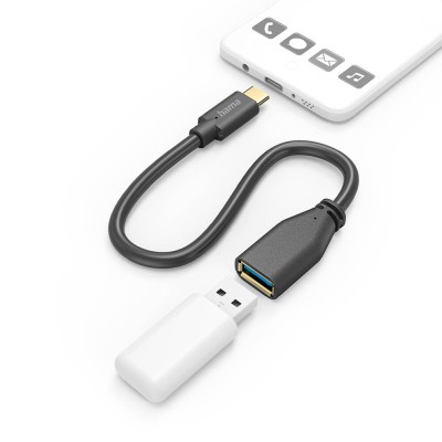 HAMA Adapter Cable USB OTG USB-C to USB-A Black 0.15cm#1