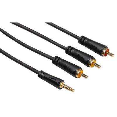 HAMA Kabel 4pin 3,5mm-3xRCA Guld Svart 1,5m