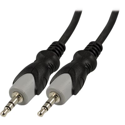 Ljudkabel stereo 3,5 mm, 15 meter - Svart